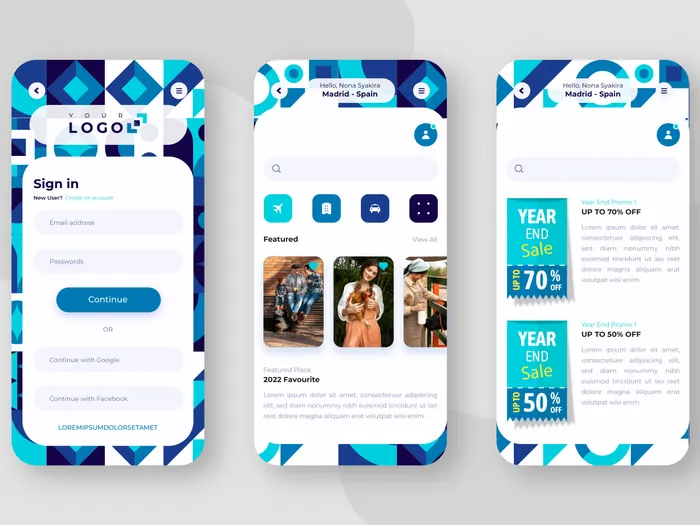 Travel App Promo Screens